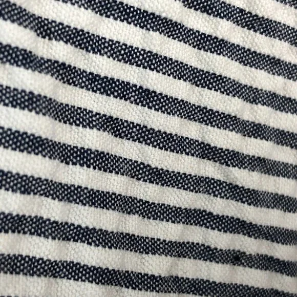 Anthropologie Viola Womens Skirt Size 0 Gray White Seersucker Striped Pockets - Picture 8 of 12